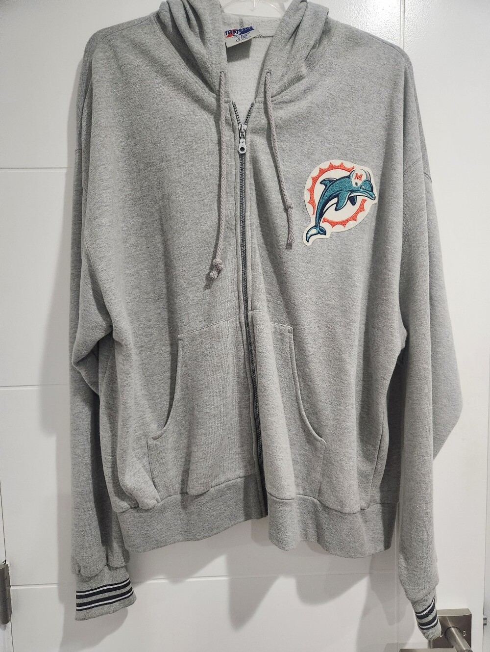 Vintage Miami Dolphins Zipper Jacket With Hoodie